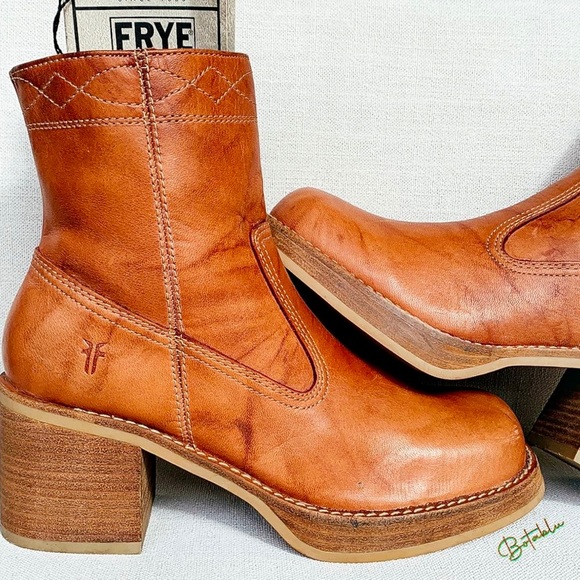 Frye Shoes Frye Platform Villager Zip Stitch 8r Short Leather
